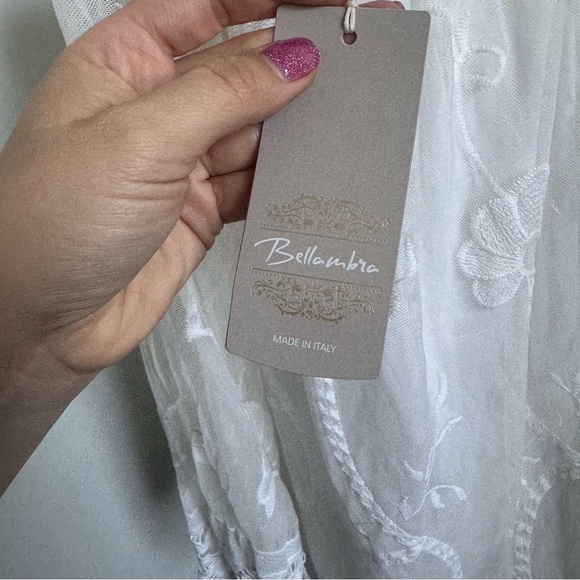 NWT Made in Italy White Embroidered Lace Peasant Boho Top Romantic Cottagecore L - Picture 7 of 9